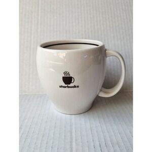 2004 Vintage Starbucks Coffee Mug Double-Sided Brown Steaming Logo Restaurant